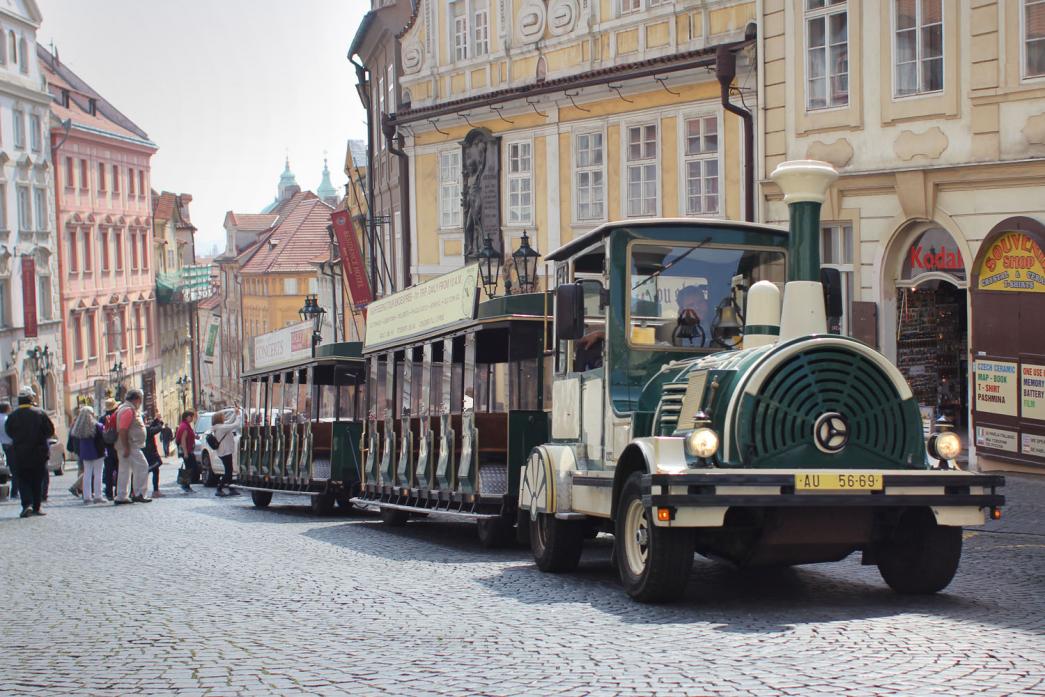 a truck on a city street