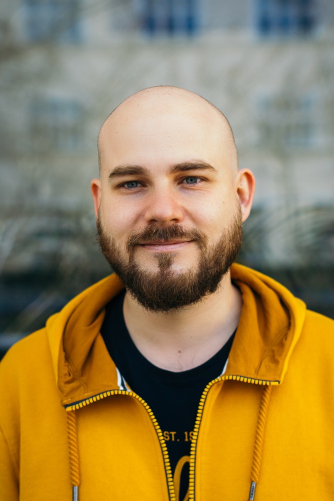 a man looking at the camera